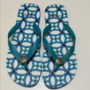 Brighton Teal and Blue Geometric Women's Sandals size 9